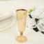 12-Pack Plastic Champagne Flutes Transparent Amber Gold with Gold Rim - Stylish Disposable Cocktail Glasses for Parties 5oz 6"