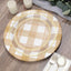10-Pack Disposable Paper Charger Plates â€“ Gold/White Buffalo Plaid 13" Round Table Chargers, 350 GSM Cardstock