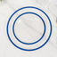 10-Pack Plastic 7" Round Appetizer Plates in Clear with Blue Rim - Sleek Disposable Salad Plates for Banquets & Special Occasions