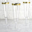 12-Pack Plastic Champagne Flutes Clear with Gold Rim - Stylish Disposable Cocktail Glasses for Parties 5oz 6"