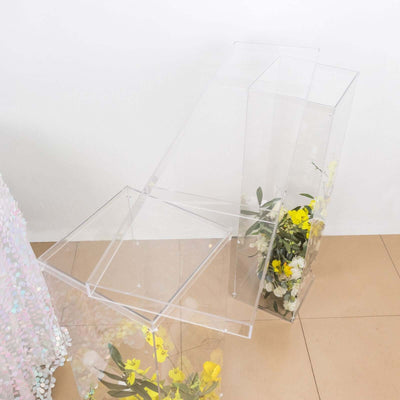 Acrylic Table Top Bridge Connector Rectangular Plate 46"x12" Clear - Durable Design for Pedestal Stands