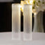 2-Pack Clear Ribbed Glass Hurricane Shades Open End Design - Stylish Candelabra Pillar Candle Holder Table Centerpiece 20"