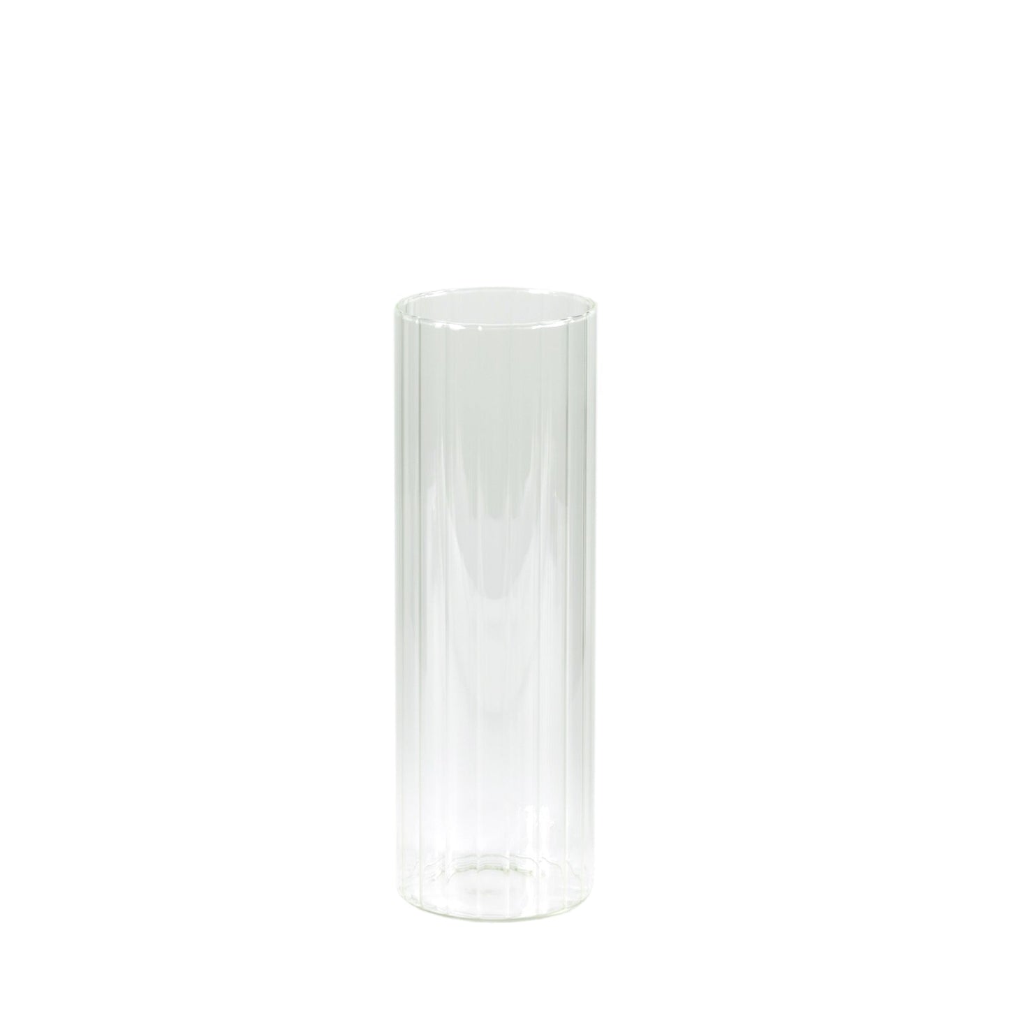 12" Ribbed Cylinder Glass Vases â€“ 6 Pack Clear Tall Vases for Floral Arrangements, Tabletop Decor & Events