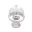 12-Pack Fillable Mini Pedestal Candy Container Clear/Silver - Decorative Candy Treat Favor Boxes with Dome Lid 4"