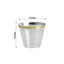 25-Pack Plastic Party Cups Clear Crystal with Gold Rim - Stylish Short Disposable Glasses 9oz