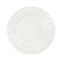 6-Pack Plastic Round Charger Plates 13" in White with Bejeweled Rim, Luxe Decorative Dinner Party Charger Tableware