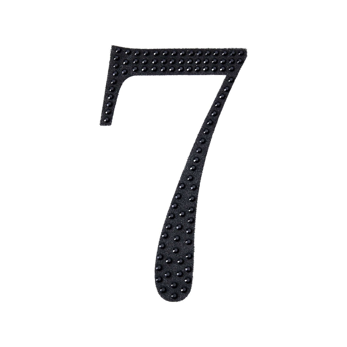 Decorative Rhinestone Number "7" Stickers, Glitter Adhesive Craft Numbers Black DIY Sparkle Embellishments 8"