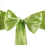 5 Pack Satin Chair Sashes Apple Green - Durable Chair Bows with Shiny Finish 6"x106"