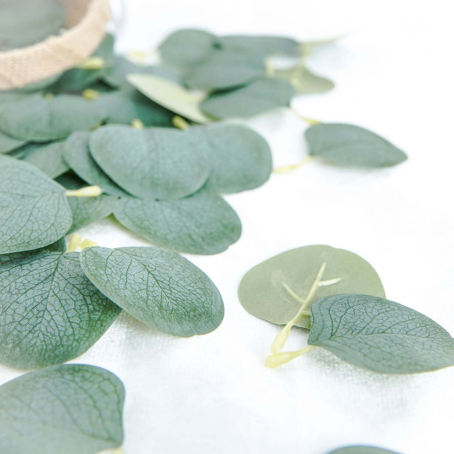 200 Pcs Artificial Eucalyptus Leaves Decor Frosted Green - Lifelike Faux Greenery Petals for Rustic-Themed Parties Arrangements & Decor Projects