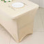 Stretch Spandex 48"x30" Rectangle Tablecloth Beige - Durable Form-Fitting Table Cover