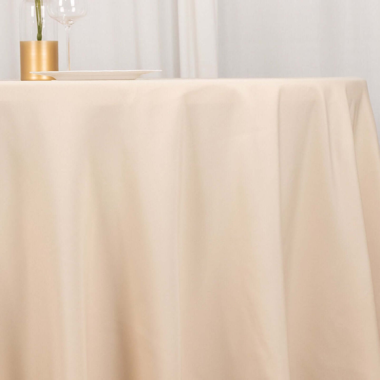 Premium Polyester 70"x70" Table Overlay Square Tablecloth Beige 220GSM Wrinkle-Resistant Table Cover