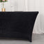 Crushed Velvet Fitted Rectangular 6ft Table Cover Black - Wrinkle-Free Stretchy Tablecloth