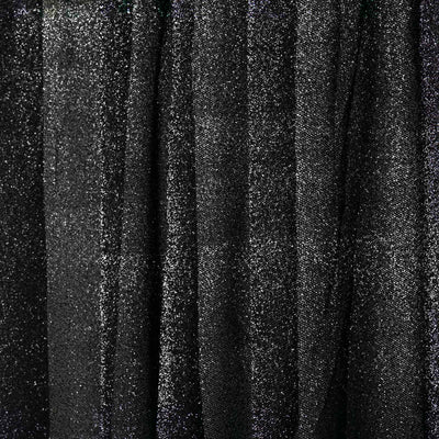 20ftx10ft Black Metallic Shimmer Tinsel Event Curtain Drapes, Backdrop Event Panel