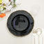 10-Pack Plastic Dinner Plates in Black with Gold Scalloped Rim - Disposable Party Plates for Upscale Events & Banquets 9"