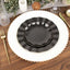 10-Pack Plastic Round 6" Dessert Plates in Black Ruffled Rim with Gold Edging - Sturdy Disposable Salad Appetizer Dinnerware