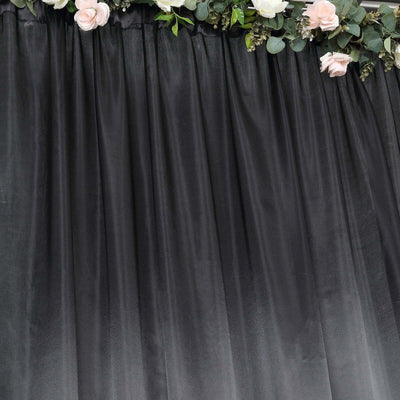 8ftx10ft Black Satin Event Curtain Drapes, Backdrop Event Panel