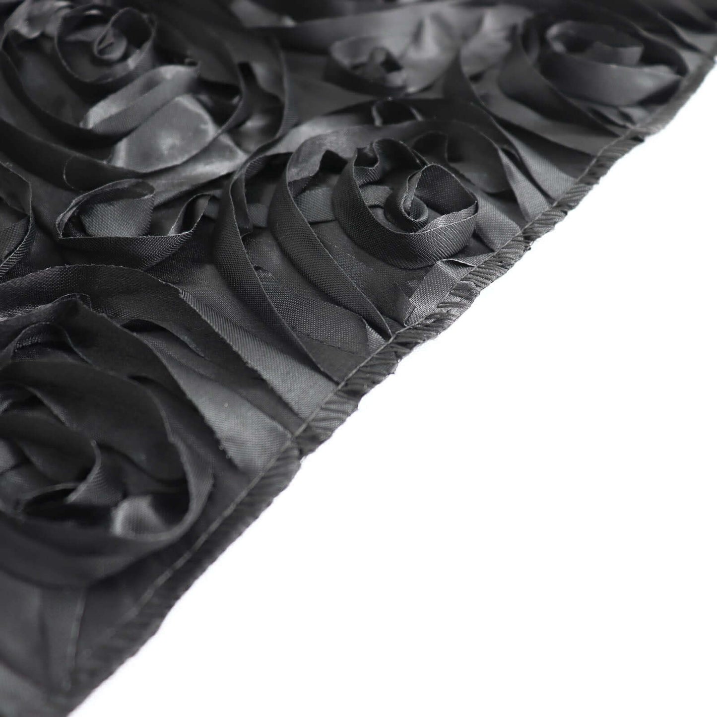 Rosette Satin 14"x108" Table Runner Black - Grandiose Design
