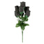 12 Bushes Black Artificial Premium Silk Flower Rose Bud Bouquets