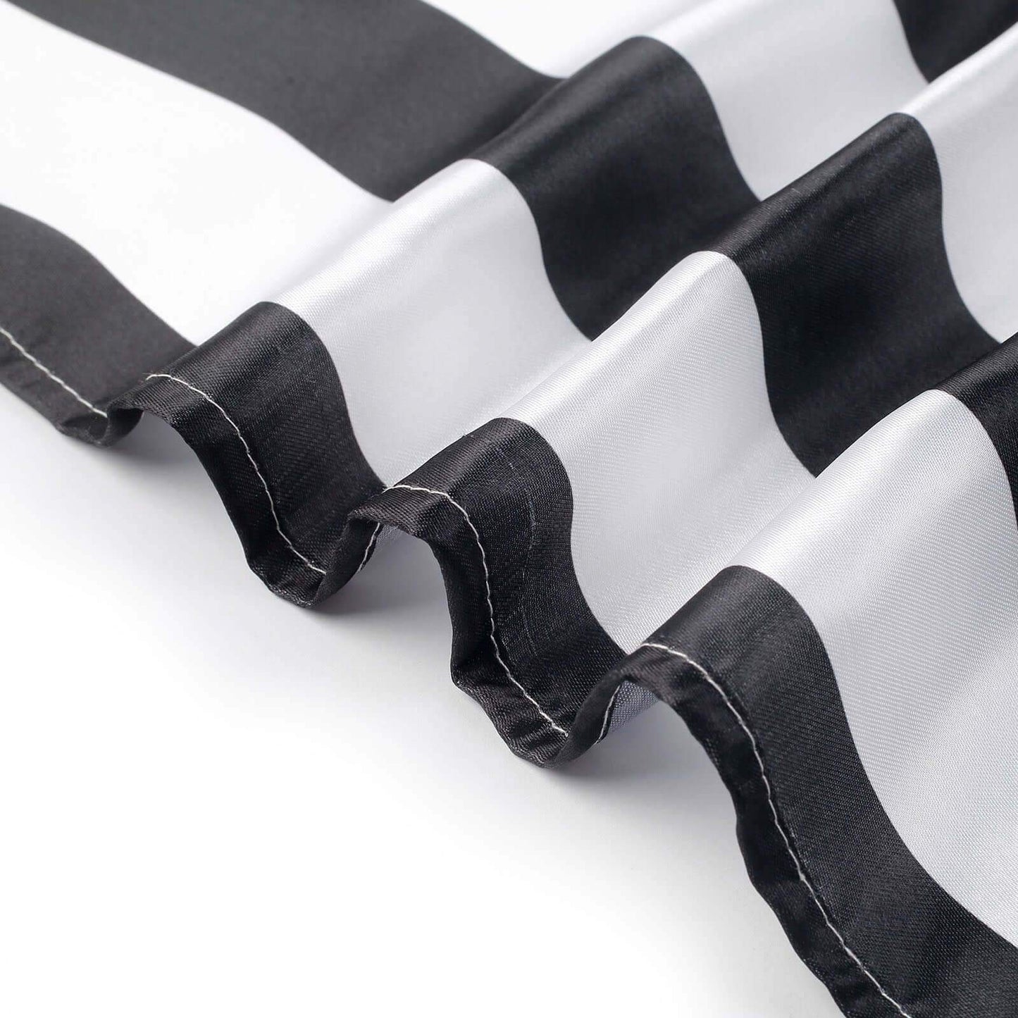 5 Pack Satin 20"x20" Napkins Black/White - Striped Reusable Dinner Napkins for Formal & Casual Dining