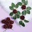 24 Roses 2" Burgundy Artificial Foam Flowers With Stem Wire and Leaves