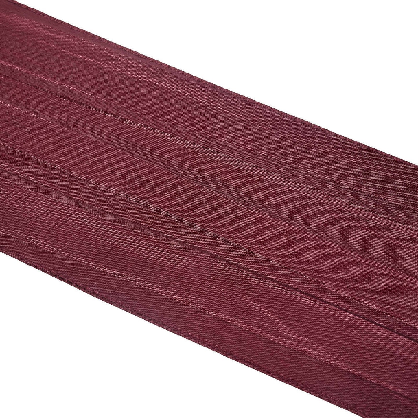 5 Pack Taffeta 6"x106" Chair Sashes Burgundy Accordion Crinkle Texture - Stylish Decor for Weddings & Gatherings