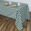 Polyester 60"x102" Rectangle Tablecloth White/Green - Checkered Buffalo Plaid Table Cover