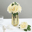 24 Roses 5" Cream Artificial Foam Flowers With Stem Wire and Leaves