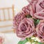 2 Bushes 18" Real Touch Dusty Rose Artificial Rose Flower Bouquet, Silk Long Stem Flower Arrangements