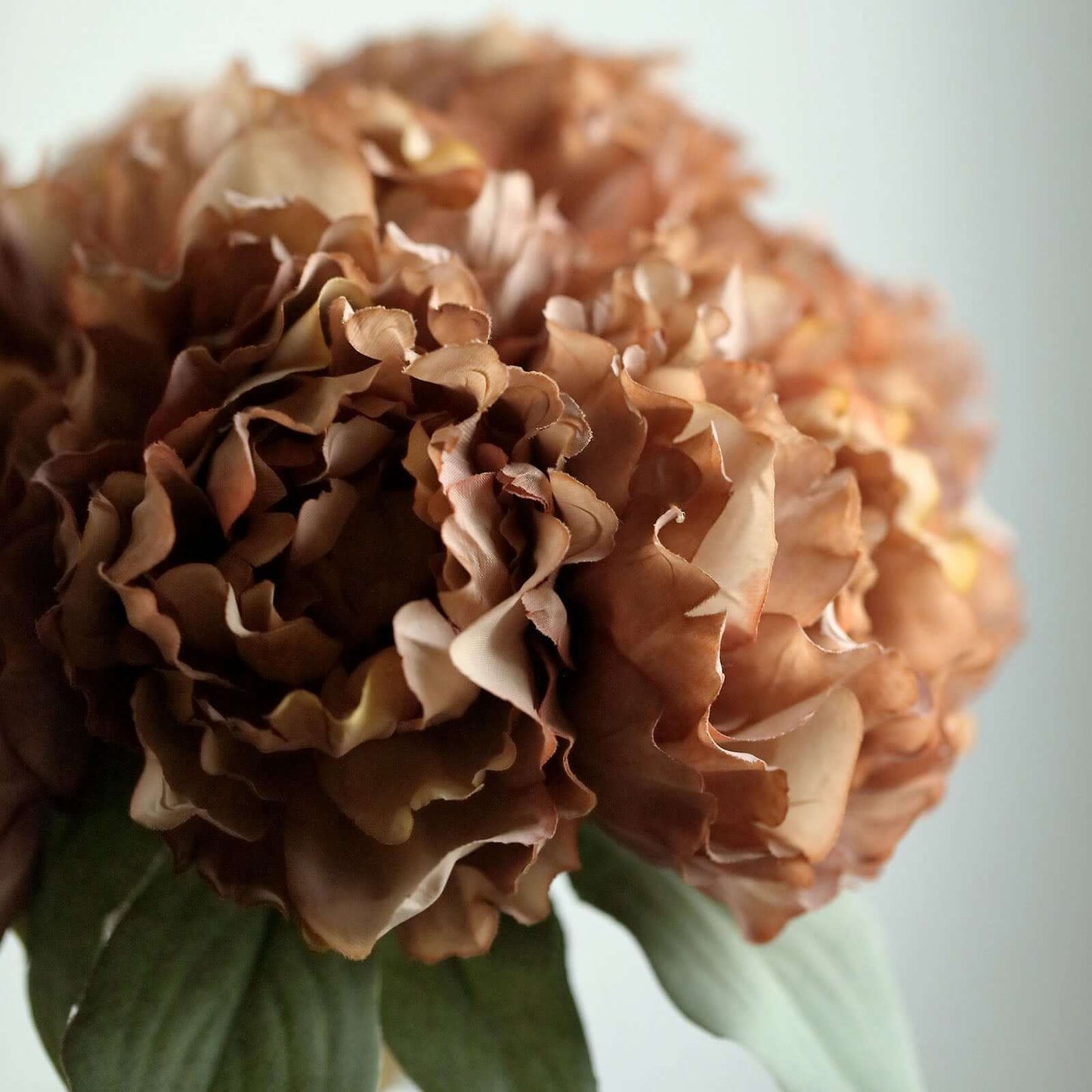 11" Dusty Rose Real Touch Artificial Silk Peonies Flower Bouquet