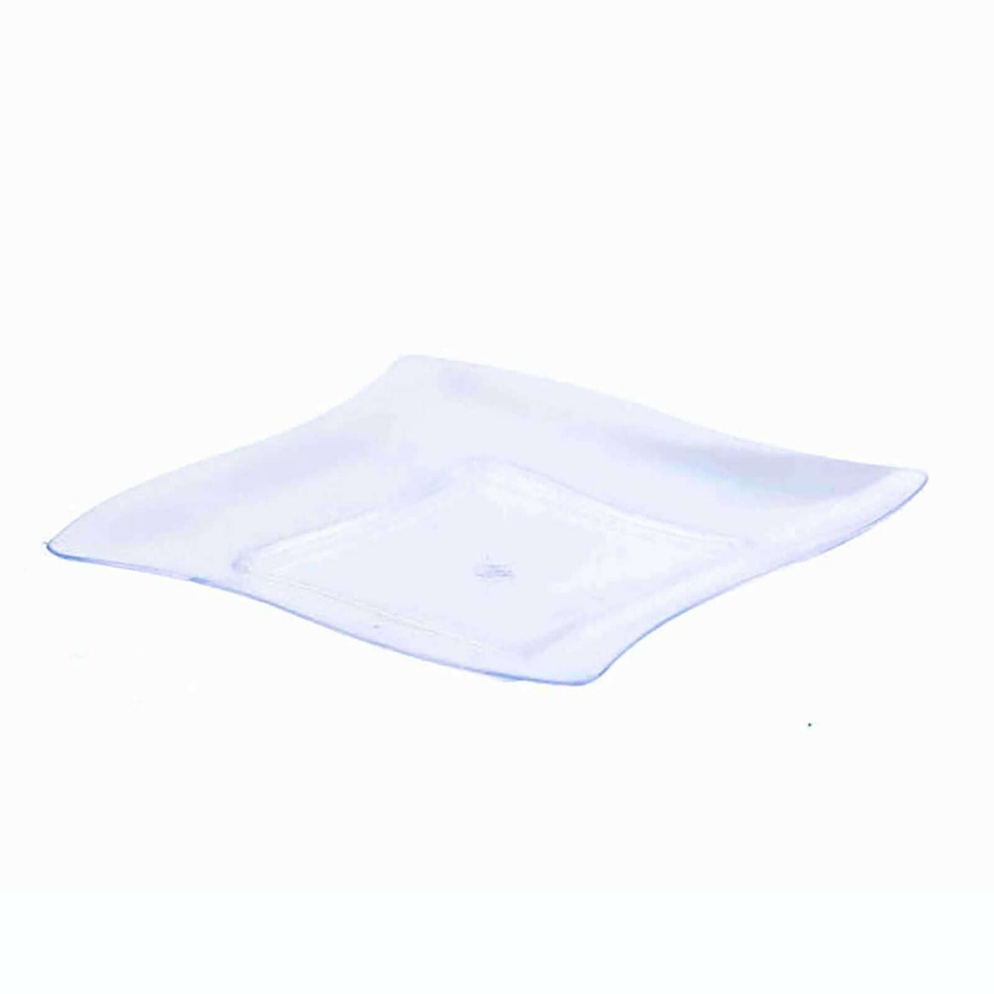 24-Pack Appetizer Plates Mini Wavy Rim Design Clear - Plastic Disposable Plates for Snacks and Parties 3"