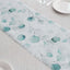 Disposable Table Runner 11"x108" White with Green Eucalyptus Leaves Print - Non-woven Stylish Spring Summer Dining Decor