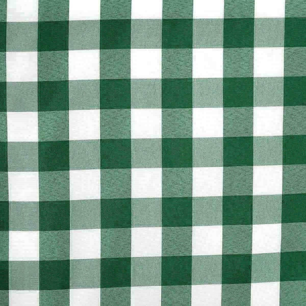 Polyester 14"x108" Table Runner Green/White - Gingham Plaid Design