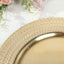 6-Pack Acrylic Round Charger Plates 13" in Gold with Wheat Pattern Rim, Stylish Dinner Party Charger Tableware