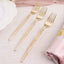 24-Pack Plastic Forks with Gold Glitter - Disposable Silverware Cutlery for Events