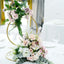 3ft 4-Tier Gold Metal Hoop Pillar Flower Stand, Wreath Wedding Arch Table Centerpiece