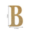 Decorative Rhinestone Alphabet "B" Letter Stickers, Glitter Adhesive Craft Letters Gold DIY Sparkle Embellishments 6"