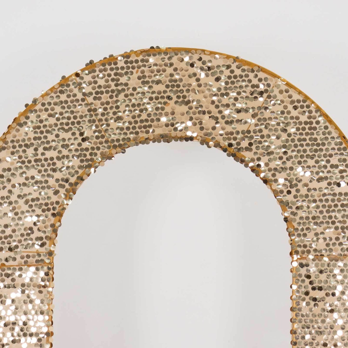 8ft Gold Big Payette Sequin Open Arch Wedding Arch Cover, Sparkly U-Shaped Fitted Backdrop Slipcover