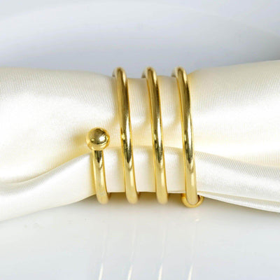 4 Pack Gold Plated Spiral Aluminum Napkin Rings