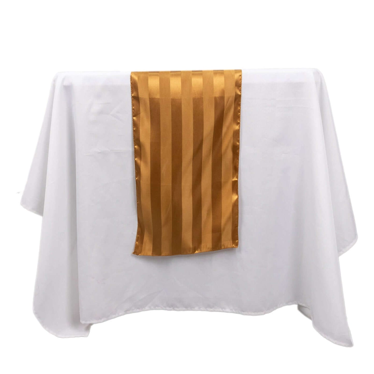 Satin 12"x108" Table Runner Gold - Stripe Table Decor