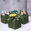 4-Pack Square Planter Boxes Covered with Inner Lining Green Preserved Moss - Flower Basket Centerpieces 6"
