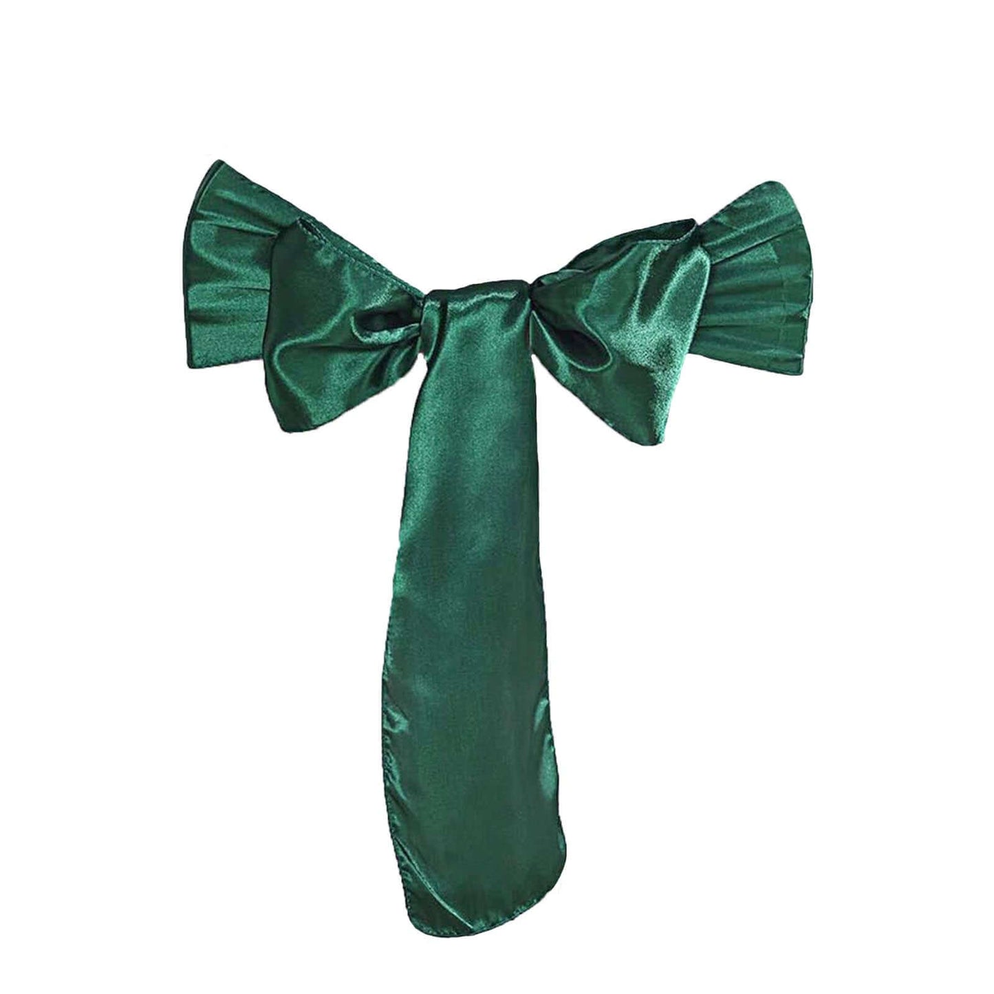 5 Pack Satin Chair Sashes Hunter Emerald Green - Durable Chair Bows with Shiny Finish 6"x106"