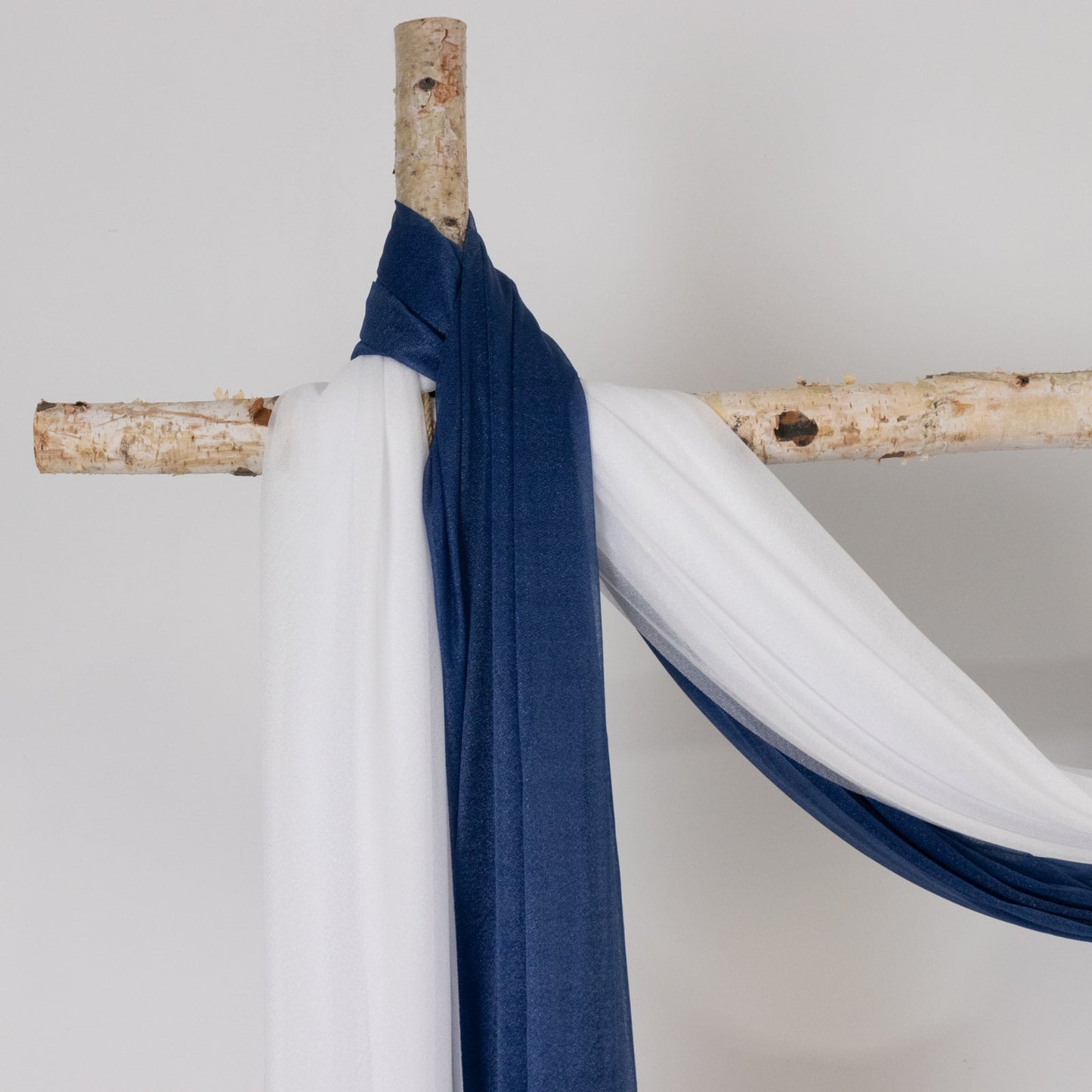 Navy Blue Sheer Backdrop Drape â€“ 5ftx32ft Wedding Arch & Ceiling Decor Panel, Wrinkle Free with Soft Shimmer