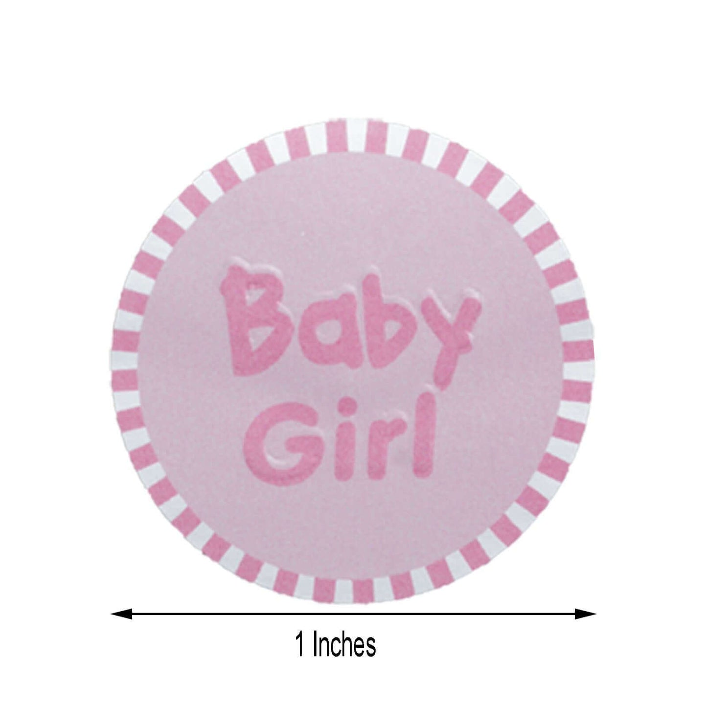 100Pcs 1" Round Pink Baby Girl Baby Shower Favor Envelope Stickers
