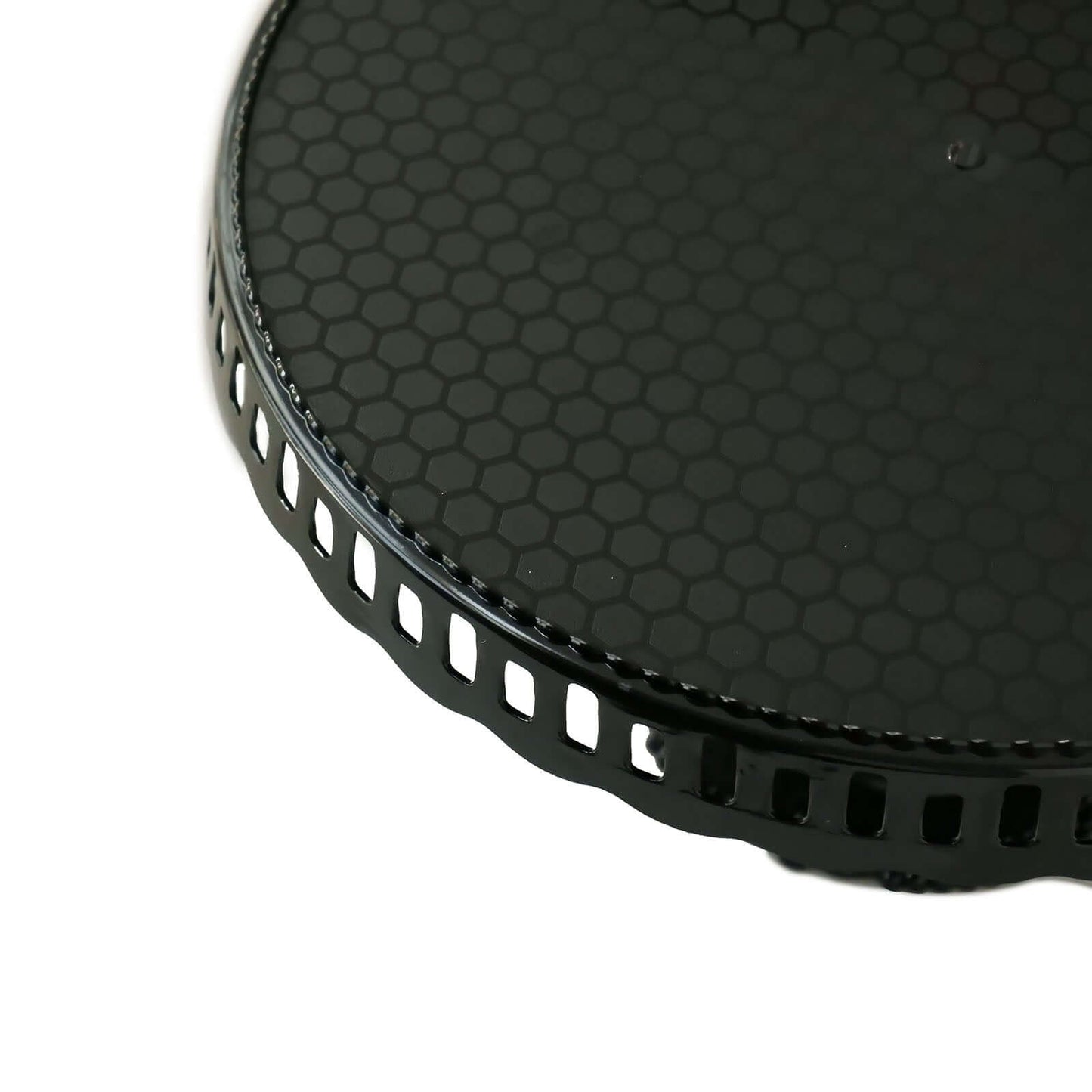 4-Pack Plastic Round Pedestal Cake Stands Black for Dessert Presentation 13"