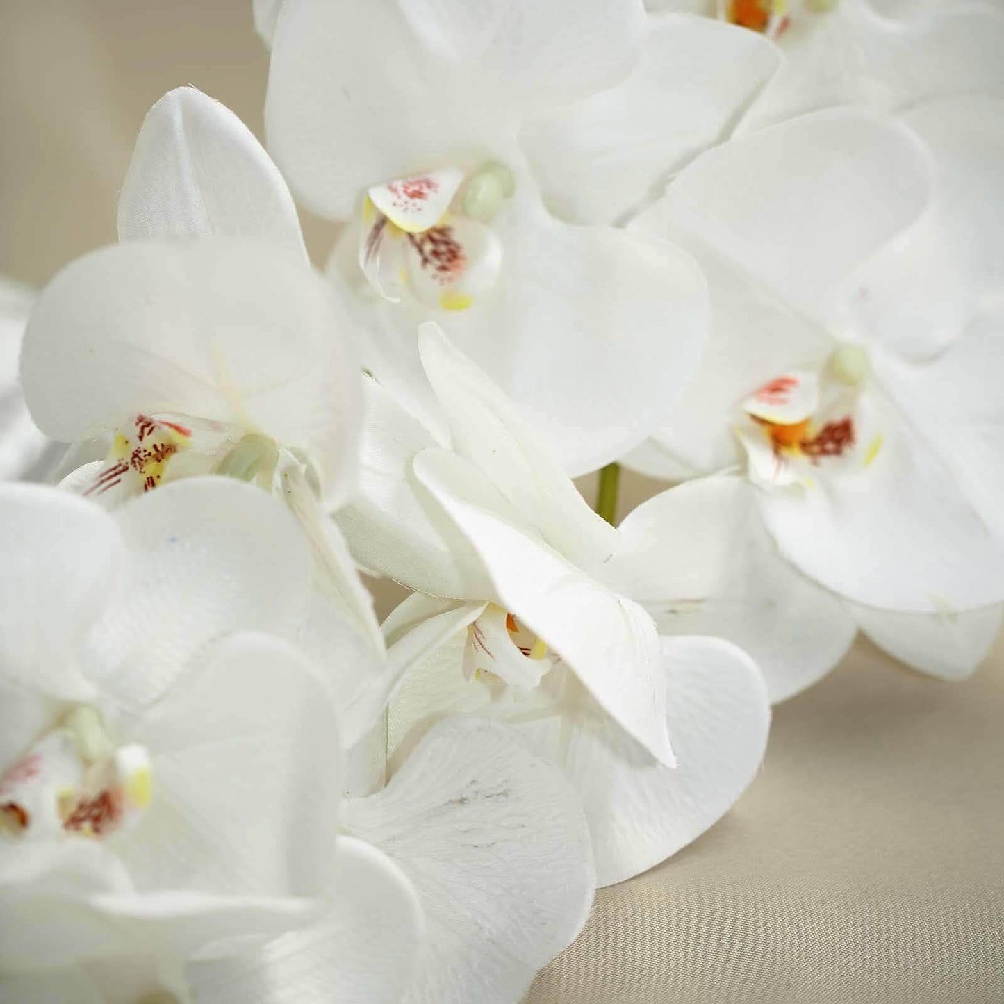 2 Stems 40" Tall White Artificial Silk Orchid Flower Bouquets