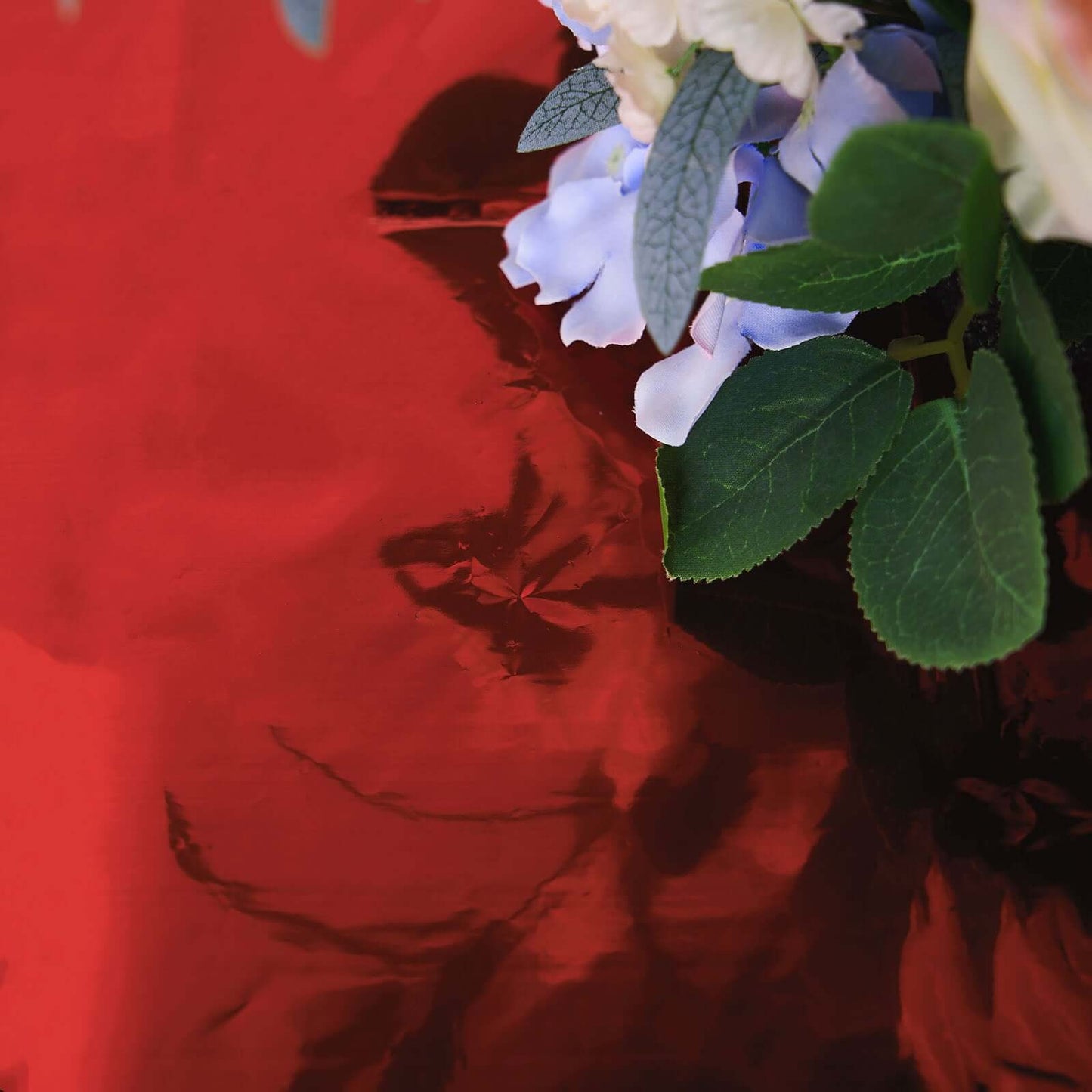 Metallic Foil Tablecloth Rectangle Red - Decorative Disposable Table Cover 40"x90"