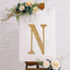 Decorative Rhinestone Alphabet "N" Letter Stickers, Glitter Adhesive Craft Letters Gold DIY Sparkle Embellishments 8"