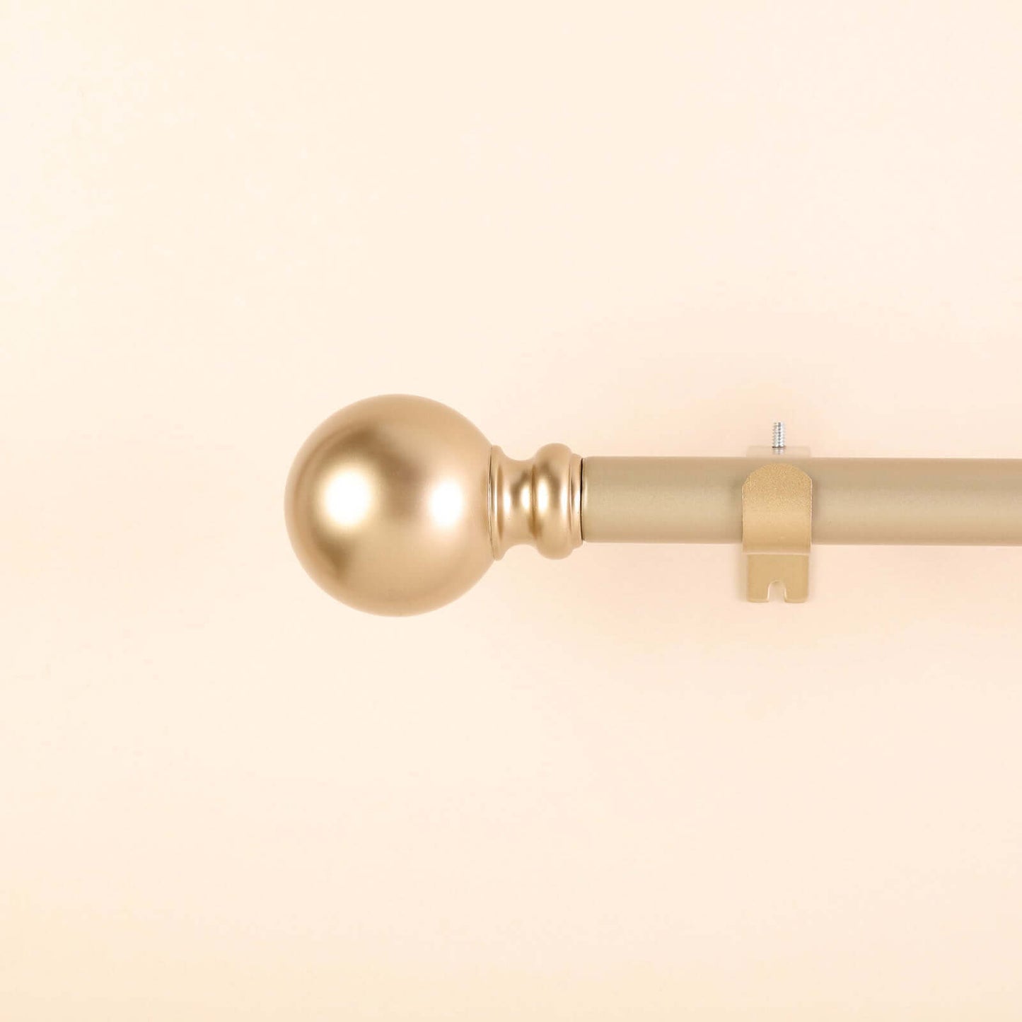 42"-126" Adjustable Curtain Rod Set, Gold, Round Finials