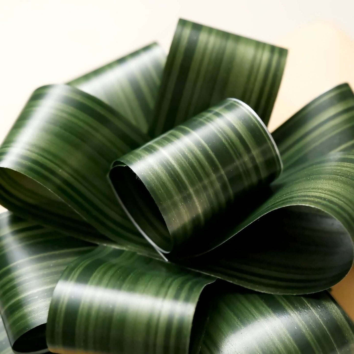 50 Yards 4" Green Ti Leaf Two Sided Floral Waterproof Satin Ribbon, DIY Bouquet Craft Supplies Wrap