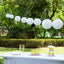 Set of 8 White Hanging Paper Lanterns, Decorative Round Chinese Sky Lanterns, Assorted Sizes  - 6",8",10",14"